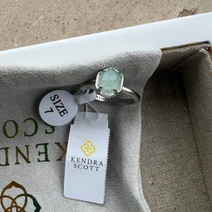 Kendra Scott Calvin Ring – Silver with Chalcedony Stone